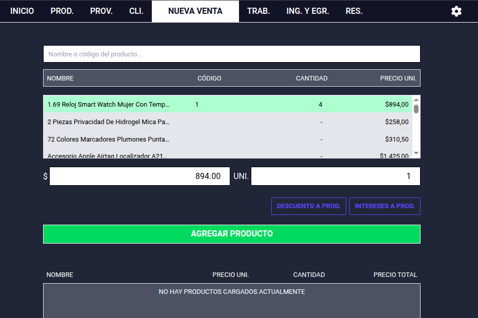 Captura del sistema Tienda Web - software de ventas para negocios Captura del sistema Tienda Web - software de ventas para negocios